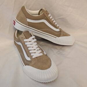 VANS Old Skool Incense Suede & Canvas Beige Sneakers w/ Rugged Rubber Toe Cap